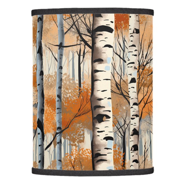 Autumn Birch Trees Lamp Shade (Front)
