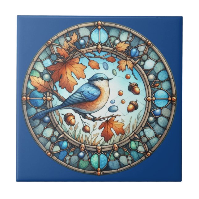 Autumn Bird Ceramic Tile (Front)