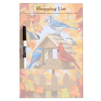 Autumn Bird Feeder Gathering Dry-Erase Board
