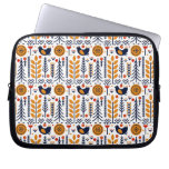 Autumn Bird Folk Art Pattern Laptop Sleeve