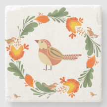 Autumn Bird Folk Art