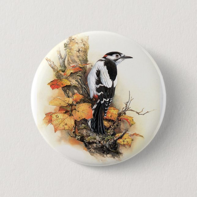 Autumn Bird Pinback Button (Front)