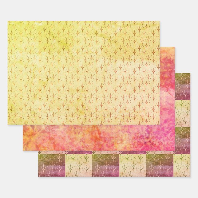 Autumn Bird Tracks Wrapping Paper Sheets (Set)