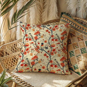 Autumn Birds Pillow Floral Gift Grandma’s Chair