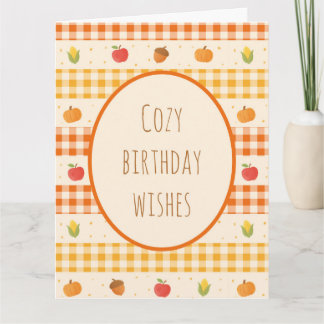 Autumn birthday card, thank you card