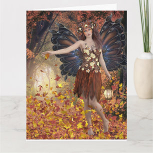 AUTUMN BIRTHDAY FAIRY OVERSIZED CARD FOR FRAMING
