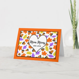 Autumn Birthday for Mom Mom Leaves Acorns Card