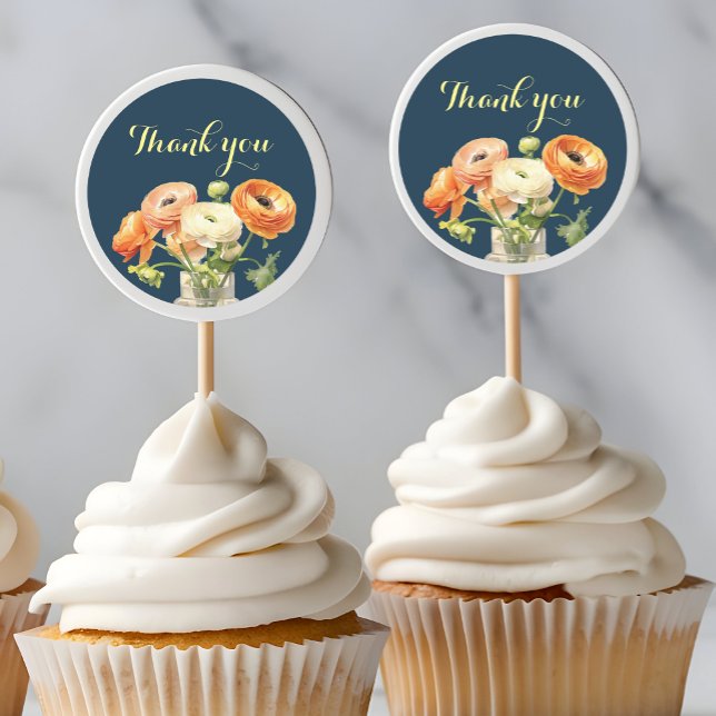 Autumn Birthday Party Fall Orange Flowers Classic Round Sticker (Creator Uploaded)