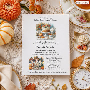 Autumn Birthday Tea Party Invitation Flyer