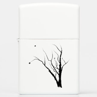 Autumn Black Tree White Background Lighter