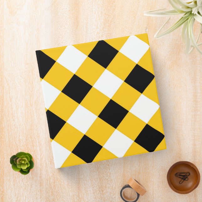 Autumn Black Yellow and White Pattern 3 Ring Binder (In Situ)