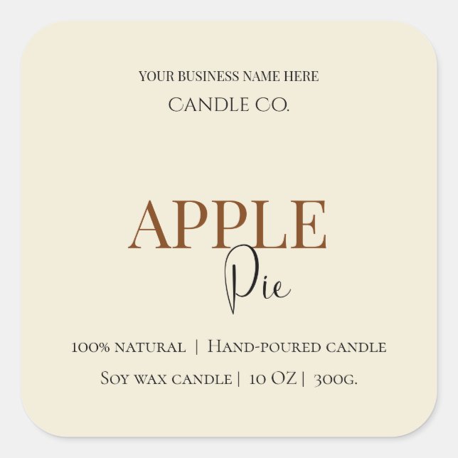 Autumn Blessing Apple Pie | Fall Candle Label  (Front)