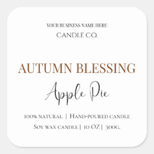Autumn Blessing Apple Pie   Fall Candle Label 