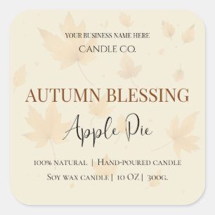 Autumn Blessing Apple Pie Fall Candle Label