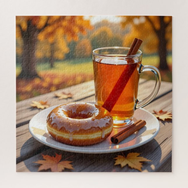Autumn Blessings | Cider and Donut Jigsaw Puzzle (Vertical)