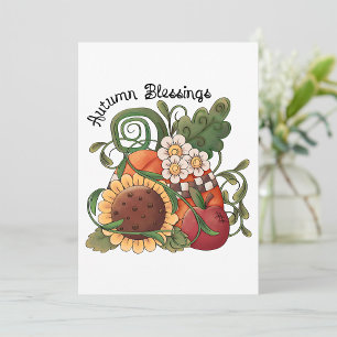 Autumn Blessings Fall Harvest  Invitation