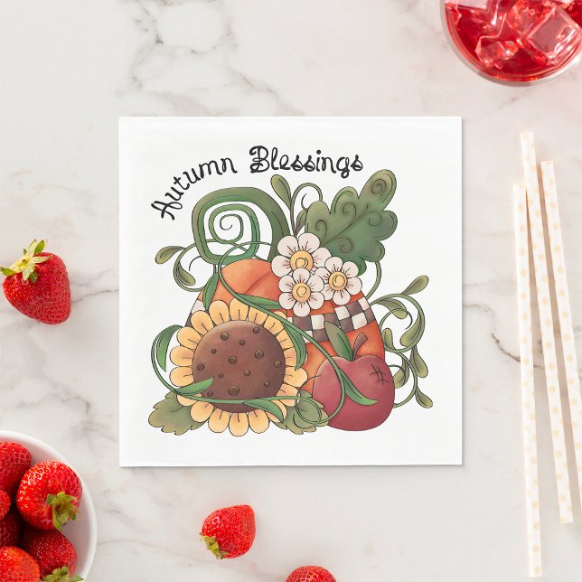 Autumn Blessings Fall Harvest  Napkins (Creator Uploaded)