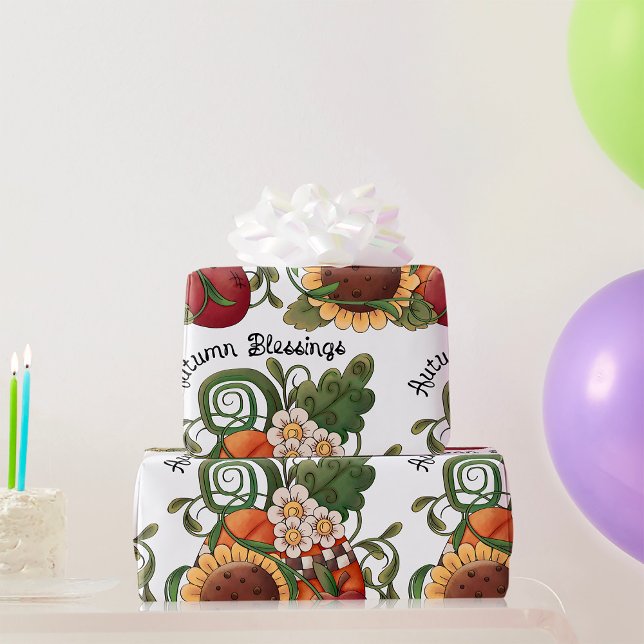 Autumn Blessings Fall Harvest  Wrapping Paper (Creator Uploaded)