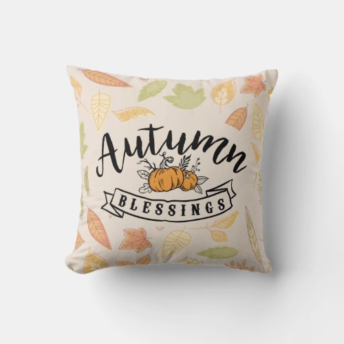 Autumn Blessings Fall Pillow