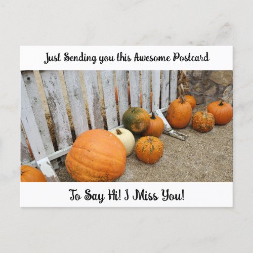 Autumn Blessings I Miss YOU Saying Hi  Postcard