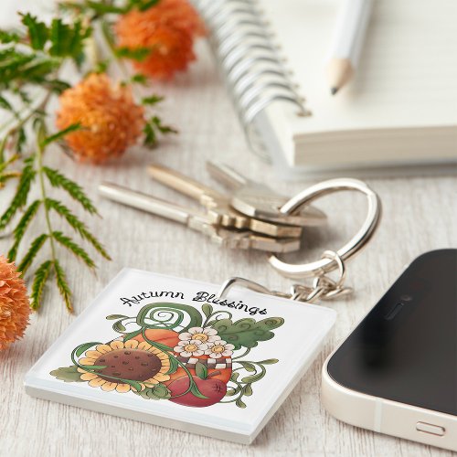 Autumn Blessings Nature Keychain