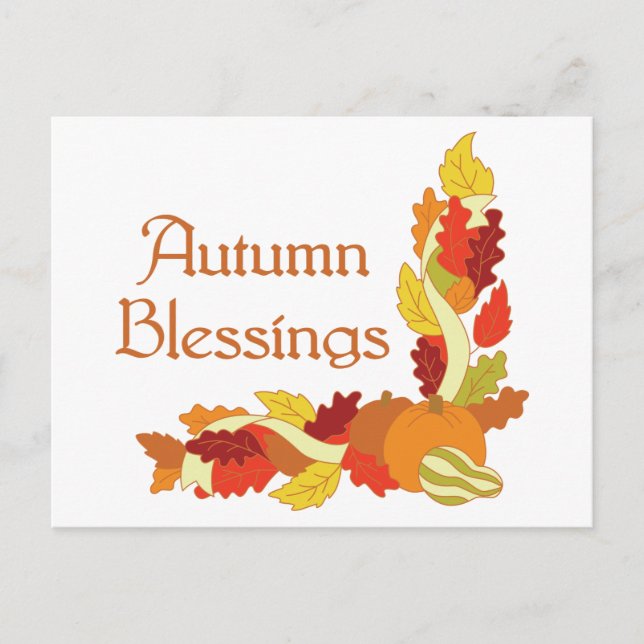 Autumn Blessings Postcard (Front)