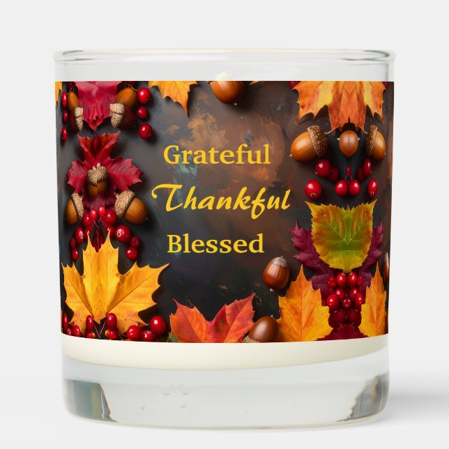 Autumn Blessings Scented Candle (Back)