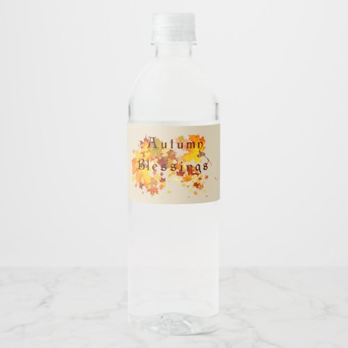 Autumn Blessings Water Bottle Label