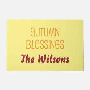 Autumn Blessings Yellow and Burgundy Doormat