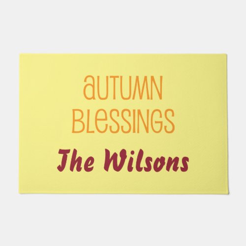 Autumn Blessings Yellow and Burgundy  Doormat