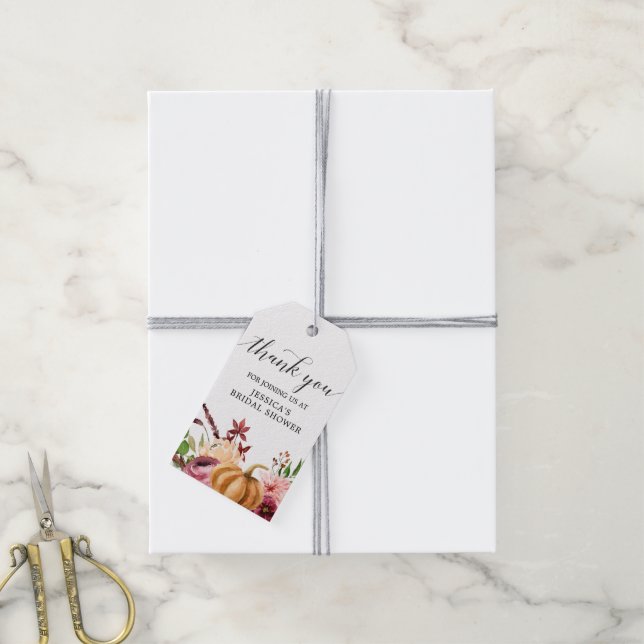 Autumn Bliss Bridal Shower Favor Tag (With Twine)
