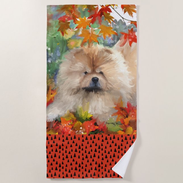 AUTUMN BLISS Chow beach towel (Front)