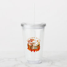 Autumn Bliss Cute Mouse Fall Tumbler