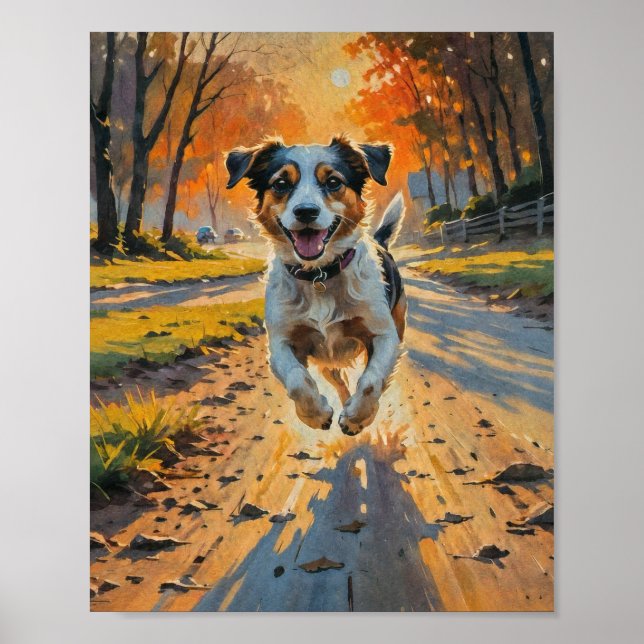Autumn Bliss Dog  Poster (Front)