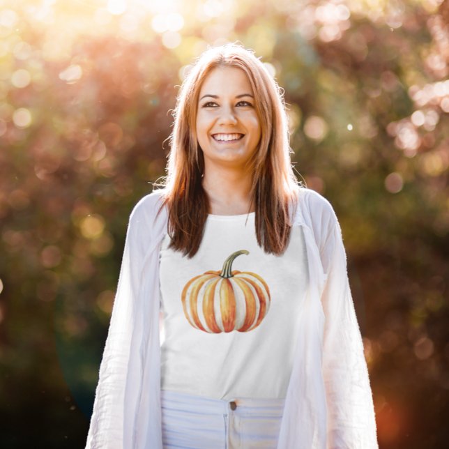 Autumn Bliss Watercolor Pumpkin T-Shirt (Creator Uploaded)