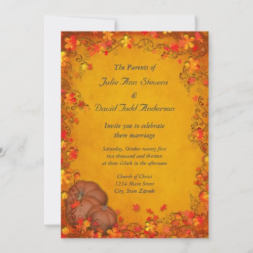 Autumn Bliss Wedding Personalized Invites