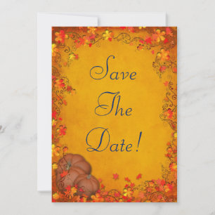 Autumn Bliss Wedding Save The Date Invitation