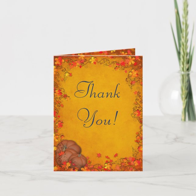 Autumn Bliss Wedding Thank You Card (Front)