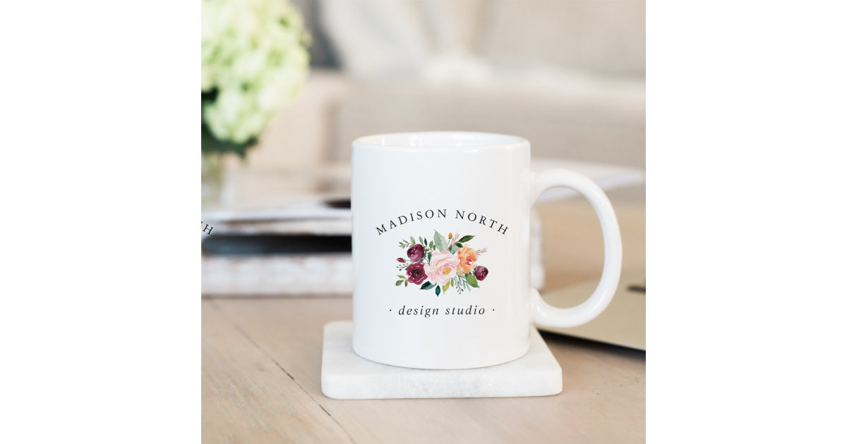 Autumn Bloom | Floral Logo Coffee Mug | Zazzle