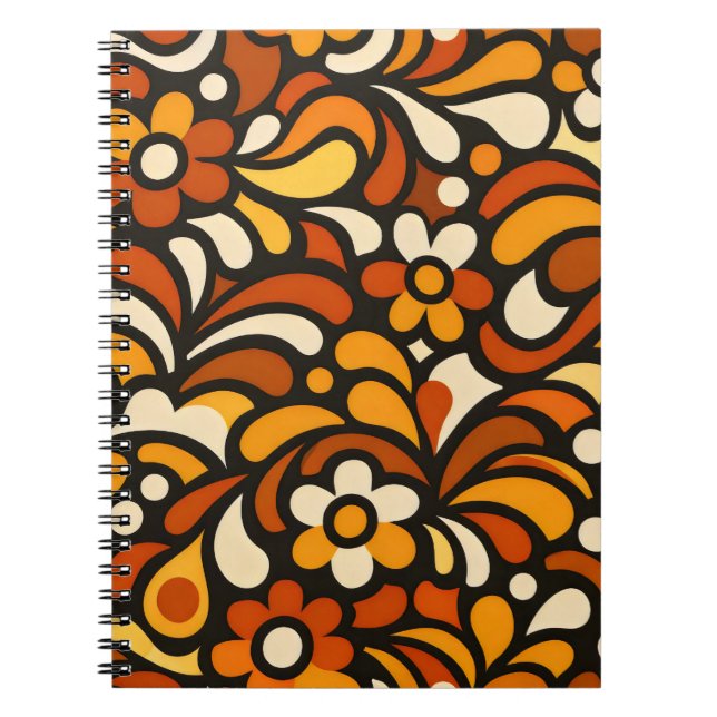 Autumn Bloom Pattern Notebook (Front)