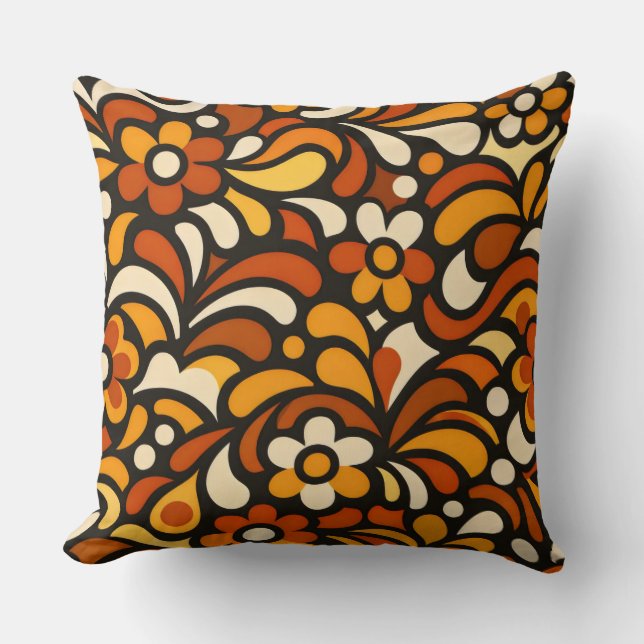 Autumn Bloom Reverie Throw Pillow (Front)