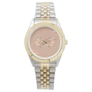Autumn Bloom, Warm Peach Botanical Floral Watch