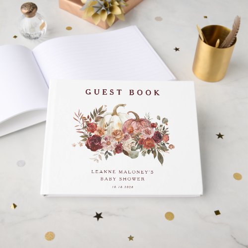 Autumn Blooms 'a little pumpkin' Baby Shower Guest Book
