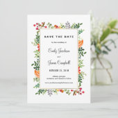 Autumn Blooms Fall Wedding Save The Date Card (Standing Front)