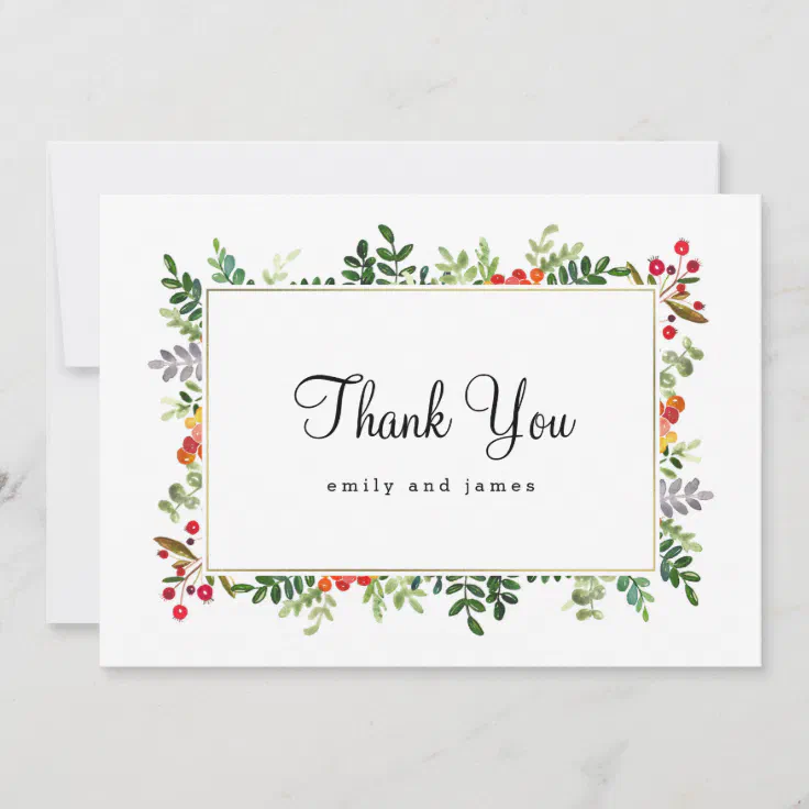 Autumn Blooms Fall Wedding Thank You Cards | Zazzle