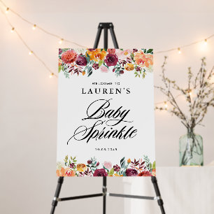 Autumn Blooms Floral Baby Sprinkle Welcome Foam Board