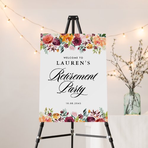 Autumn Blooms Floral Retirement Party Welcome