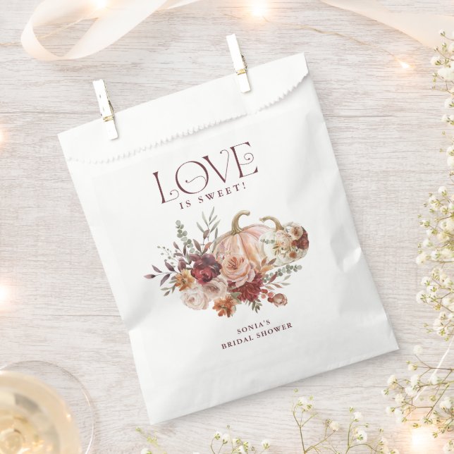 Autumn Blooms 'Love is Sweet' Fall Bridal Shower Favor Bag (Clipped)