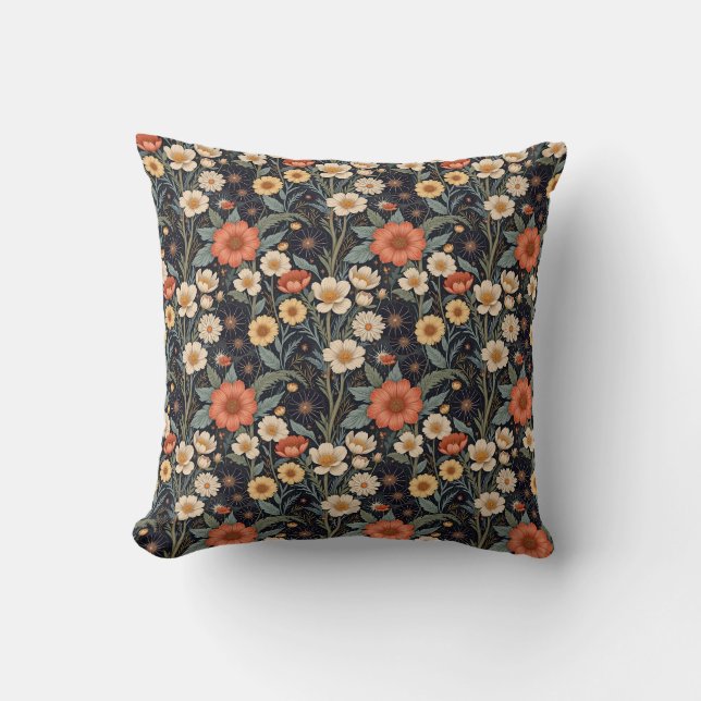 Autumn Blooms Throw Pillow (Front)