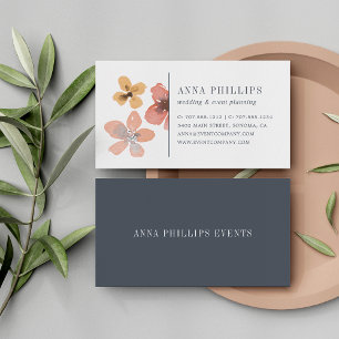 Autumn Blossom   Watercolor Floral Business Card